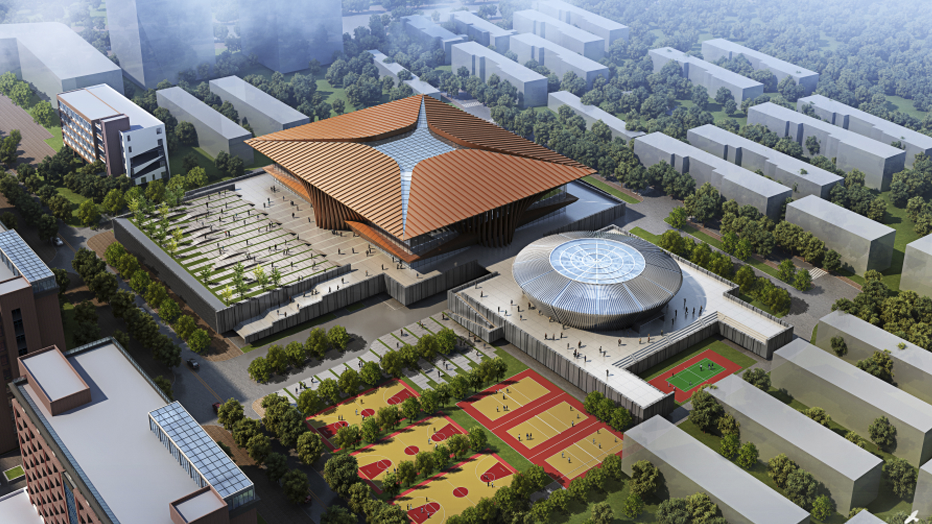 中国科学技术大学东西校区建综合体育中心-幕墙与钢结构