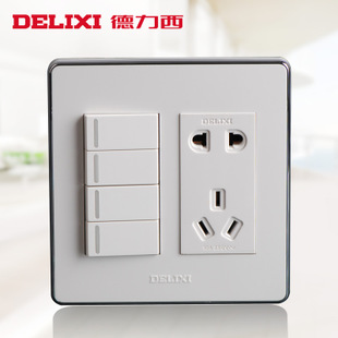 <em style='color:red'>四位</em><em style='color:red'>单控</em>荧光开关一位二极一位三极插座图片