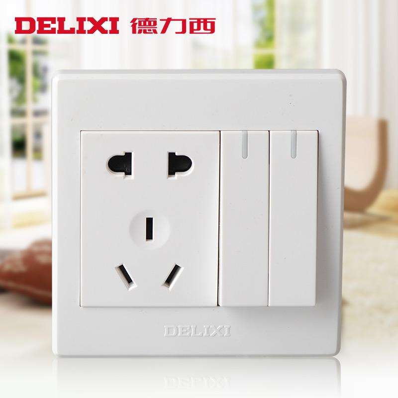 <em style='color:red'>二位</em><em style='color:red'>单控</em><em style='color:red'>荧光</em>开关一位二极一位三极插座图片