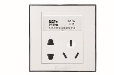 五孔带双USB<em style='color:red'>插座</em>图片