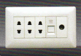电话、电视带三位<em style='color:red'>二极插座</em>图片