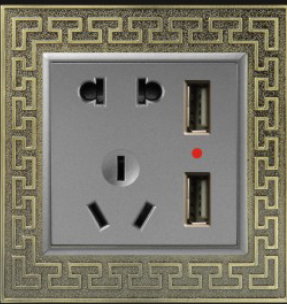 <em style='color:red'>双USB</em>带<em style='color:red'>五孔插座</em>图片