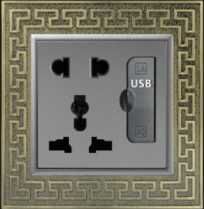 双<em style='color:red'>USB</em><em style='color:red'>带</em><em style='color:red'>多功能</em>插座图片